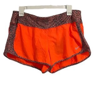 Nike Orange Spotted Speckle Printed Panel Crew Running Shorts Size Large NWT